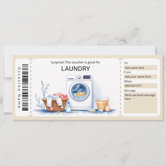 Laundry Gift Certificate  Kaart (Voorkant)
