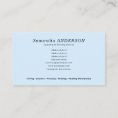 Laundry & Ironing Services Visitekaartje (Achterkant)