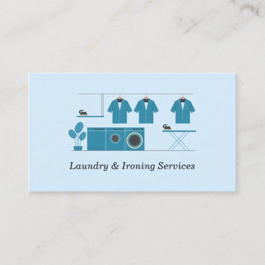 Laundry & Ironing Services Visitekaartje (Voorkant)