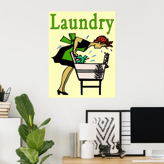 Laundry Lady Poster (Thuiskantoor)