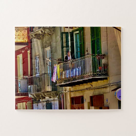 Laundry on the Balcony in Sicily Legpuzzel (Horizontaal)
