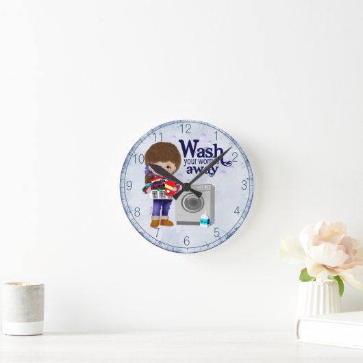 Laundry Room Clock Ronde Klok (Huis)