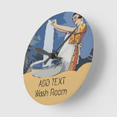 Laundry Room Clock Ronde Klok (Hoek)