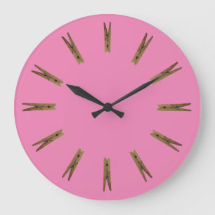 Laundry Room Clothespins Large Clock Grote Klok