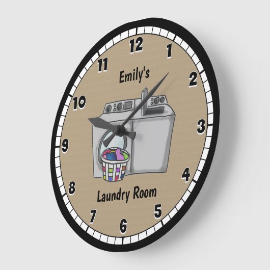 Laundry Room Round Clock Grote Klok (Hoek)