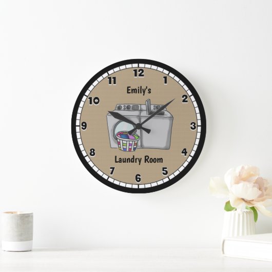 Laundry Room Round Clock Grote Klok (Huis)