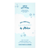 Laundry Service Dry Cleaner Price List Blue White Reclamekaart (Achterkant)