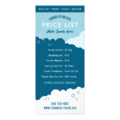 Laundry Service Dry Cleaner Price List Blue White Reclamekaart (Voorkant)