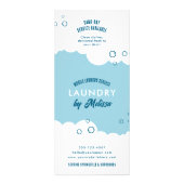 Laundry Service Dry Cleaner Price List Blue White Reclamekaart (Achterkant)
