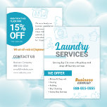 Laundry Services Flyer Sjabloon<br><div class="desc">Verfris uw zakelijke merk met een heldere en boeiende flyer voor uw wasserette en wasserijdiensten! Dit opvallende professionele ontwerp is voorzien van wasmachines, donzige schone kleding en pictogrammen voor bubbelreiniging. Benadruk uw topservices zoals strijken, vouwen, wassen, drogen, chemisch reinigen en zelfs handige opties voor ophalen en wegbrengen. Zoet de deal...</div>