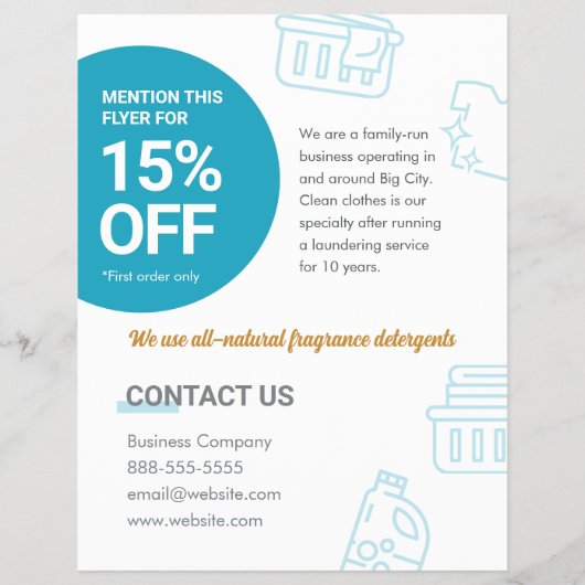 Laundry Services Flyer Sjabloon (Achterkant)