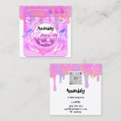 Laundry Washing Cleaning Service QR Code White Vierkante Visitekaartje (Voorkant / Achterkant)