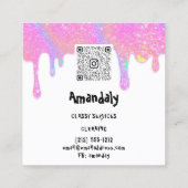 Laundry Washing Cleaning Service QR Code White Vierkante Visitekaartje (Achterkant)