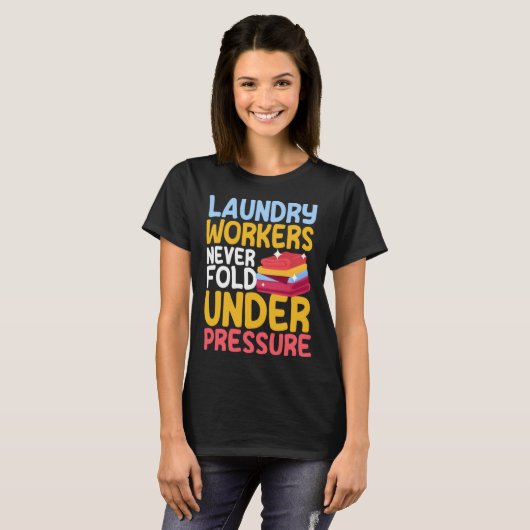 Laundry Workers Saying Love Linen Folding T-shirt (Voorkant volledig)
