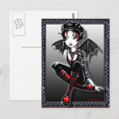 Laura Bat Winged Biker Fae Briefkaart (Voorkant / Achterkant)