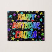 "LAURA" First Name, Fun "HAPPY BIRTHDAY" Legpuzzel (Horizontaal)