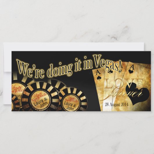 Laura & John Las Vegas Deluxe Wedding Kaart (Voorkant)