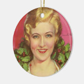 Laura La Plante 1929 tijdschrift cover. Kerstmis. Keramisch Ornament (Links)