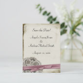 Laura Lace Pink sparen de Datum Save The Date (Staand voorkant)