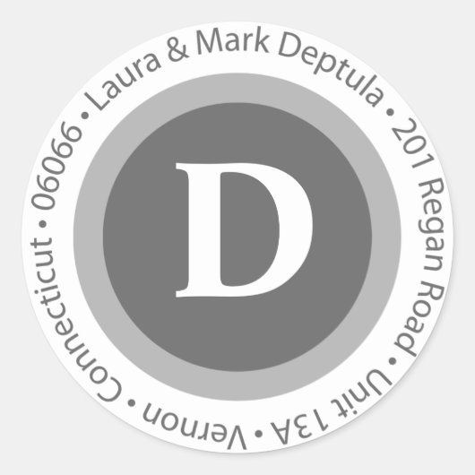 Laura & Mark Deptula-adreslabel Ronde Sticker (Voorkant)