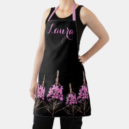 Laura naam roze bloemen stijlvol Schort