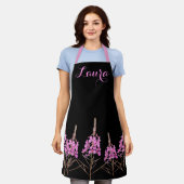  Laura naam  roze bloemen stijlvol Schort (Gedragen)