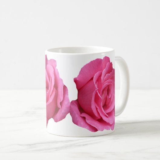  Laura naam  roze roos bloemen Koffiemok (Voorkant rechts)