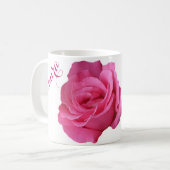  Laura naam  roze roos bloemen Koffiemok (Voorkant links)