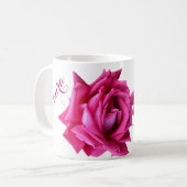  Laura naam  roze roos bloemen Koffiemok (Voorkant links)