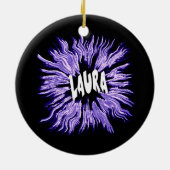 Laura Name Star Keramisch Ornament (Achterkant)