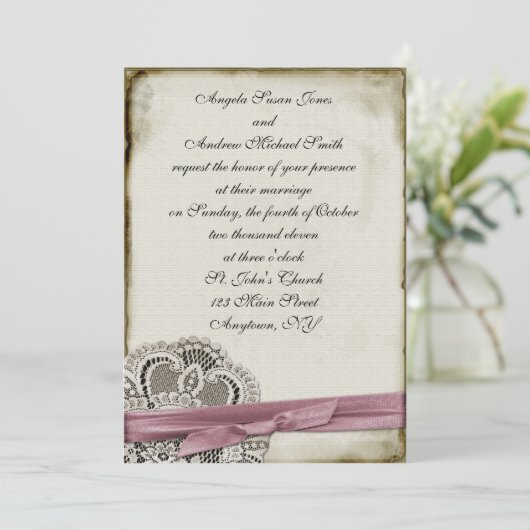 Laura Pink  Uitnodiging (Staand voorkant)