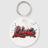 Laura red Heart Graffiti Schlüsselanhänger Sleutelhanger (Voorkant)