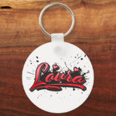 Laura red Heart Graffiti Schlüsselanhänger Sleutelhanger (Voorkant)