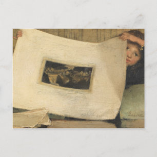Laura Theresa Alma-Tadema - Anna Leafing Through Briefkaart