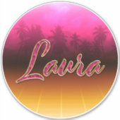 Laura Vorname Name golden pink Aufkleber Sticker (Voorkant)
