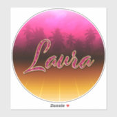 Laura Vorname Name golden pink Aufkleber Sticker (Vel)