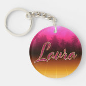 Laura Vorname Name golden pink Schlüsselanhänger Sleutelhanger (Voorkant)