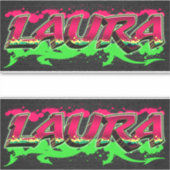 Laura Vorname Name Graffiti Aufkleber Sticker (Voorkant)