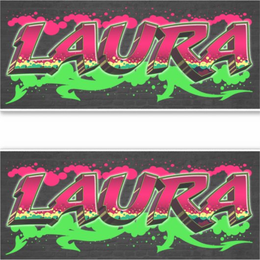 Laura Vorname Name Graffiti Aufkleber Sticker (Voorkant)