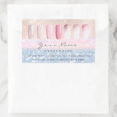 Laurane Nails Art Pink Rose Blush Glitter Blue Rechthoekige Sticker (Tas)