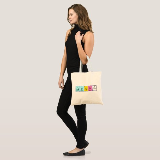 Lauranne periodiek systeem naam canvas tas (Voorkant (model))