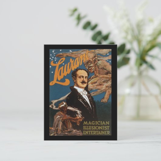 Laurant magicus-illusionist entertainer briefkaart (Staand voorkant)
