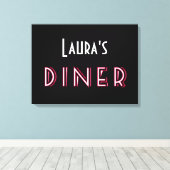 Laura's Art Deco Diner bord Canvas Afdruk (Insitu (Houten vloer))