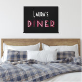 Laura's Art Deco Diner bord Canvas Afdruk (Insitu (Slaapkamer))