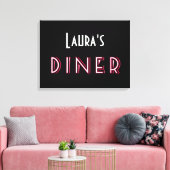 Laura's Art Deco Diner bord Canvas Afdruk (Insitu (Woonkamer))