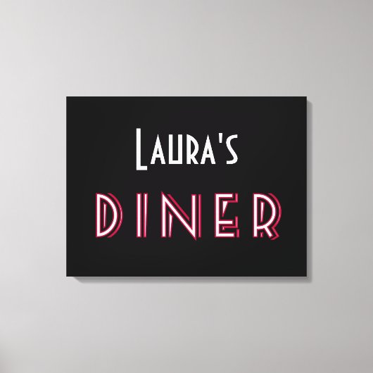 Laura's Art Deco Diner bord Canvas Afdruk (Voorkant)
