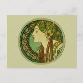 Laurel, Alphonse Mucha Art Nouveau Briefkaart (Voorkant)