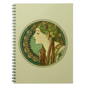 Laurel, Alphonse Mucha  Art Nouveau Notitieboek