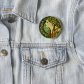 Laurel, Alphonse Mucha Art Nouveau Ronde Button 5,7 Cm (In situ)