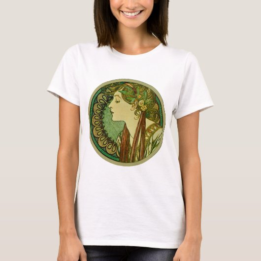 Laurel, Alphonse Mucha  Art Nouveau T-shirt (Voorkant)